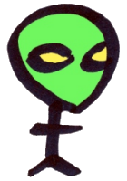 silueto de stereotipa verda eksterterano